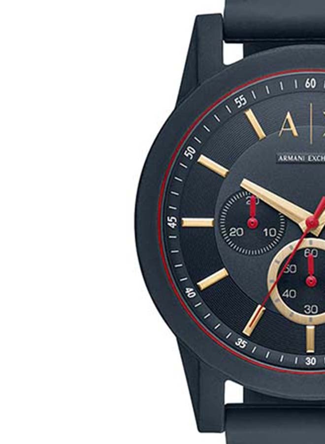 Armani Exchange Outerbanks AX1335 Men's Chronograph Watch – Blue Dial with Blue Silicone Strap