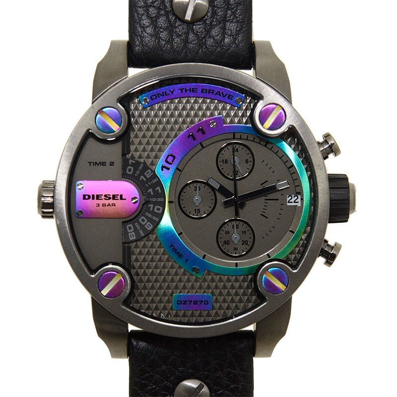 Diesel DZ7270 Badass Chronograph Men's Watch – Anthracite Dial & Black Leather Strap