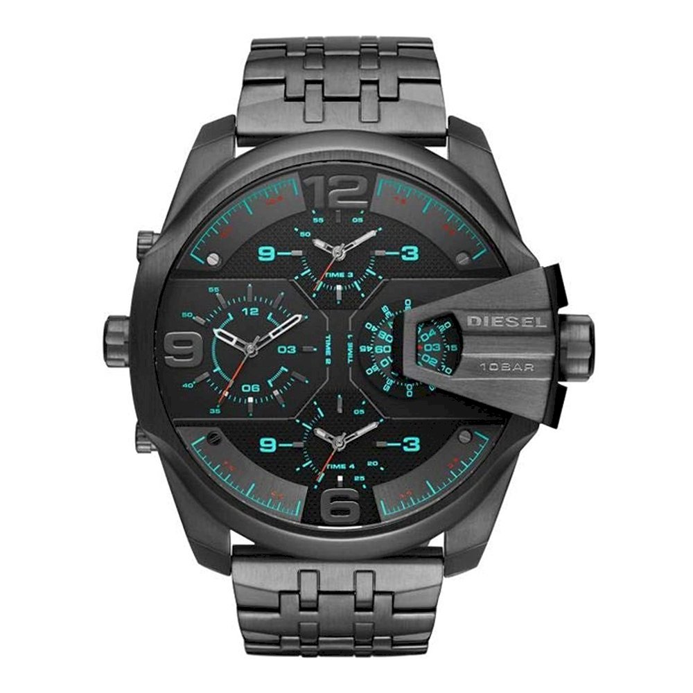 Diesel DZ7372 Uber Chief Chronograph Men's Watch – Black Dial & Grey Stainless Steel Strap