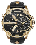 Diesel DZ7371 Mr. Daddy Chronograph Men's Watch – Black Dial & Black Leather Strap