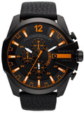 Diesel DZ4291 Mega Chief Chronograph Men's Watch – Black Dial & Black Leather Strap