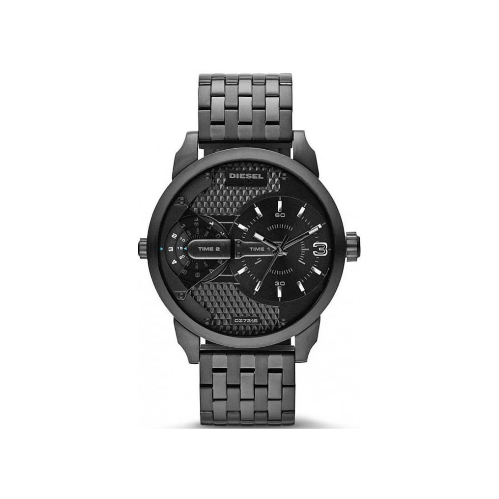 Diesel DZ7316 Mini Daddy Dual Time Men's Watch – Black Dial & Black Stainless Steel Strap