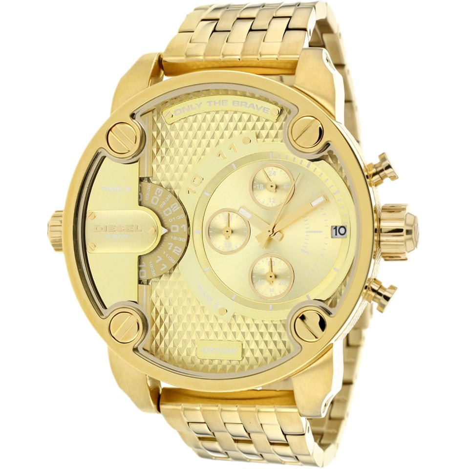 Diesel DZ7287 Big Daddy Analog Men's Watch – Gold Dial & Gold Stainless Steel Strap