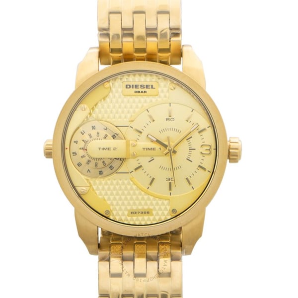 Diesel DZ7306 Mini Daddy Chronograph Men's Watch – Gold Dial & Gold Stainless Steel Strap
