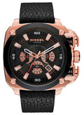 Diesel DZ7346 BAMF Chronograph Men's Watch – Black Dial & Black Leather Strap