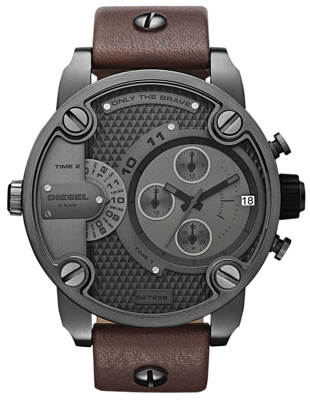 Diesel DZ7258 Little Daddy SBA Men's Watch – Grey Dial & Brown Leather Strap
