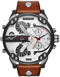Diesel DZ7394 Mr. Daddy 2.0 Chronograph Men's Watch – Silver Dial & Brown Leather Strap