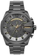 Diesel DZ4466 Mega Chief Chronograph Men's Watch – Grey Dial & Grey Stainless Steel Strap