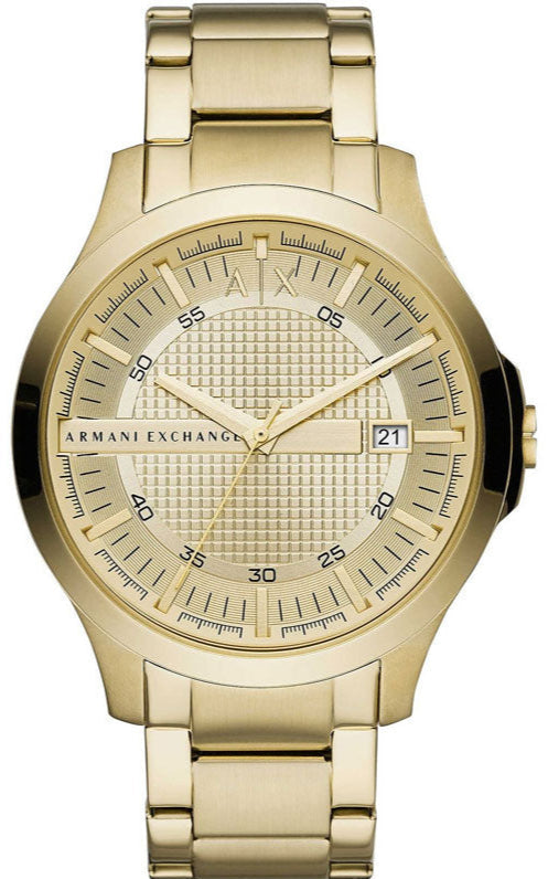 Armani Exchange Hampton AX2415 Men's Chronograph – Gold Dial with Matching Gold-Tone Stainless Steel Bracelet