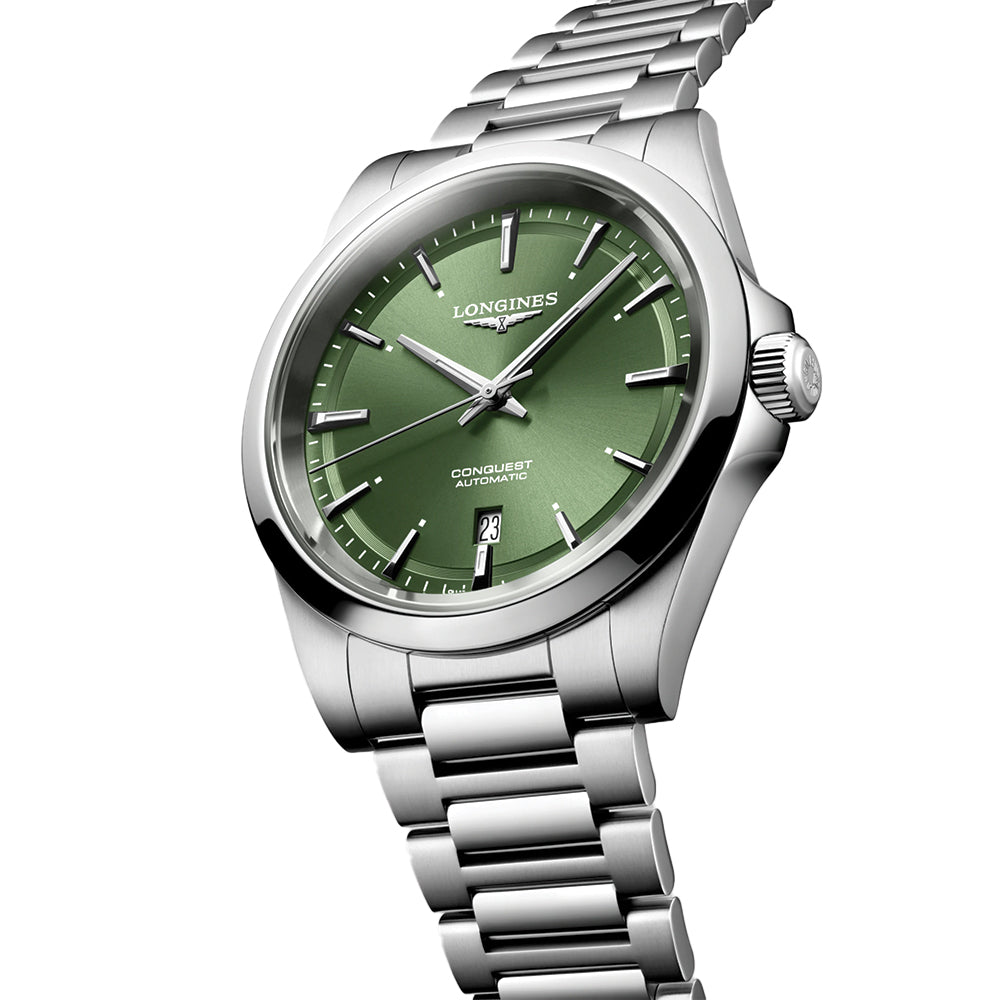 longines Conquest 41mm - Sunray Green on Bracelet