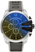 Diesel DZ4523 Mega Chief Chronograph Men's Watch – Black Dial & Grey Nylon Strap