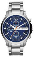 Armani Exchange Hampton AX2155 Men's Chronograph Watch – Blue Dial with Silver Stainless Steel Strap