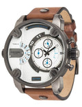 Diesel DZ7269 SBA Dual Time Chronograph Men's Watch – White Dial & Brown Leather Strap