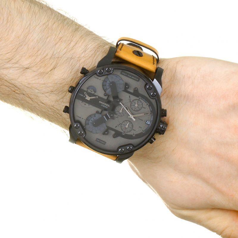 Diesel DZ7406 Mr. Daddy 2.0 Chronograph Men's Watch – Grey Dial & Brown Leather Strap