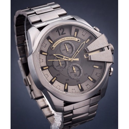 Diesel DZ4466 Mega Chief Chronograph Men's Watch – Grey Dial & Grey Stainless Steel Strap