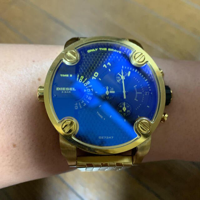 Diesel DZ7347 Mr. Daddy Chronograph Men's Watch – Blue Dial & Gold Stainless Steel Strap