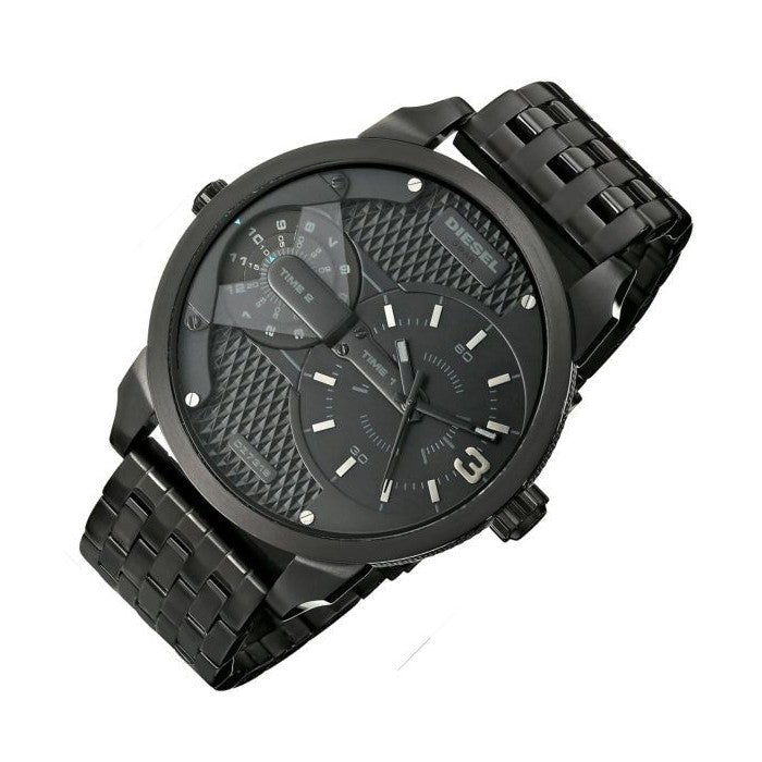 Diesel DZ7316 Mini Daddy Dual Time Men's Watch – Black Dial & Black Stainless Steel Strap