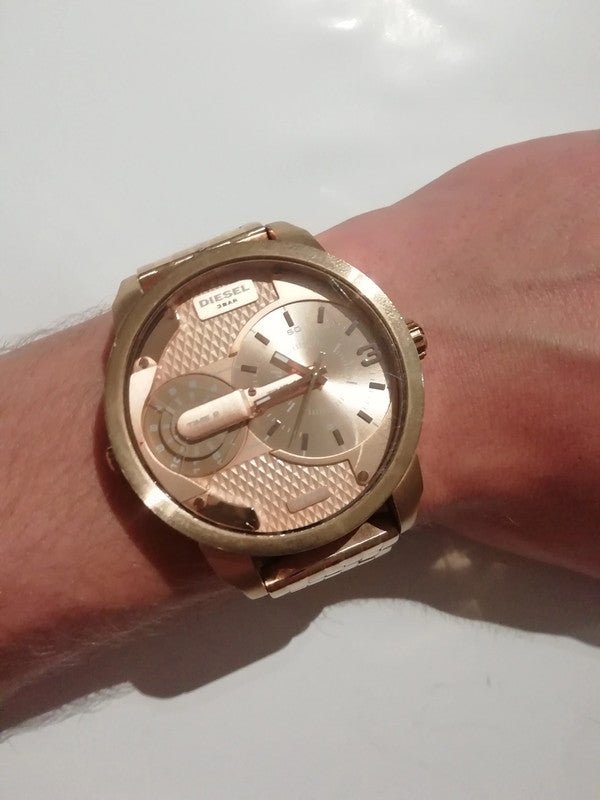 Diesel DZ7318 Mini Daddy Men's Watch – Rose Gold Dial & Rose Gold Stainless Steel Strap