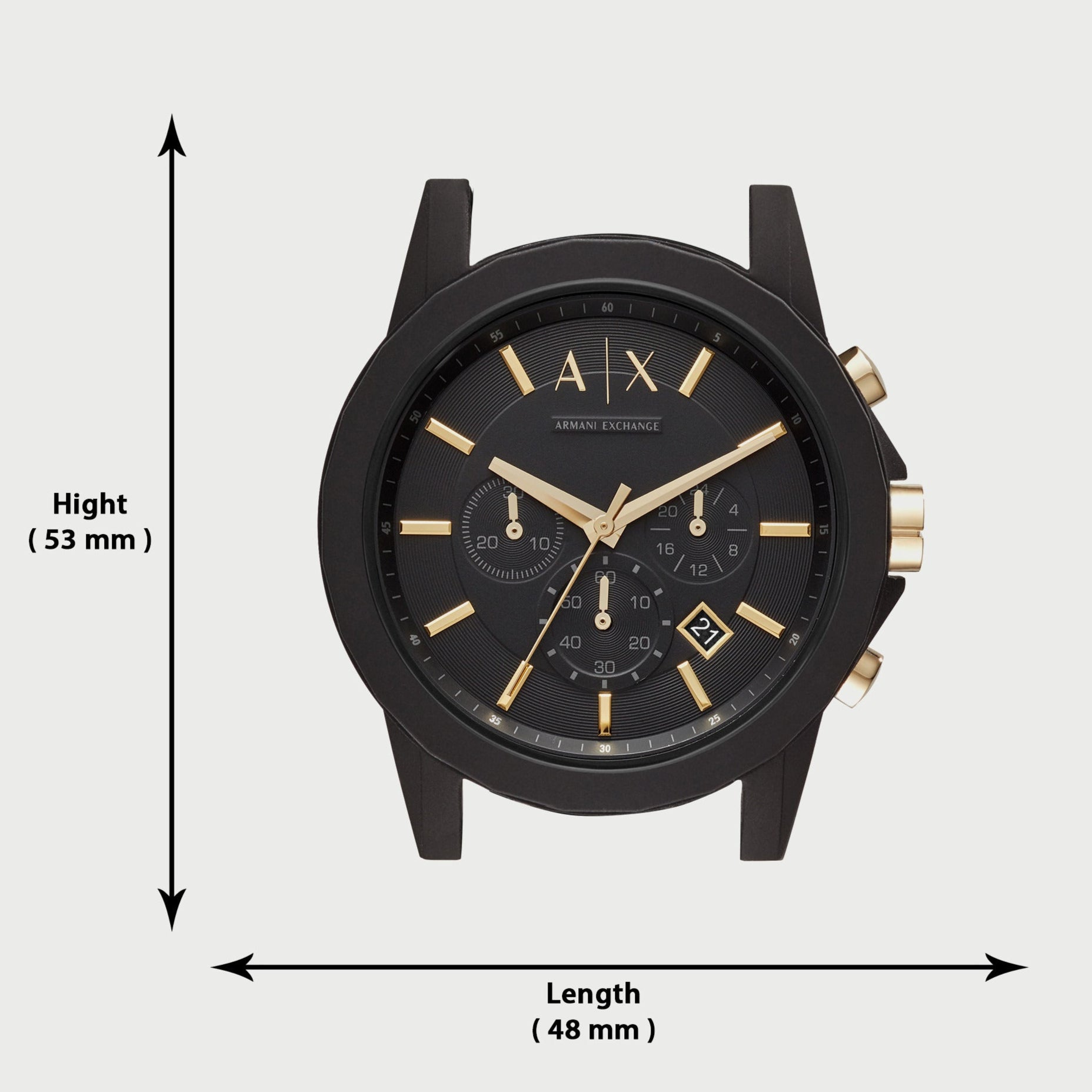 Armani Exchange Outerbanks AX7105 Men's Chronograph Watch – Black Dial with Black Stainless Steel Strap