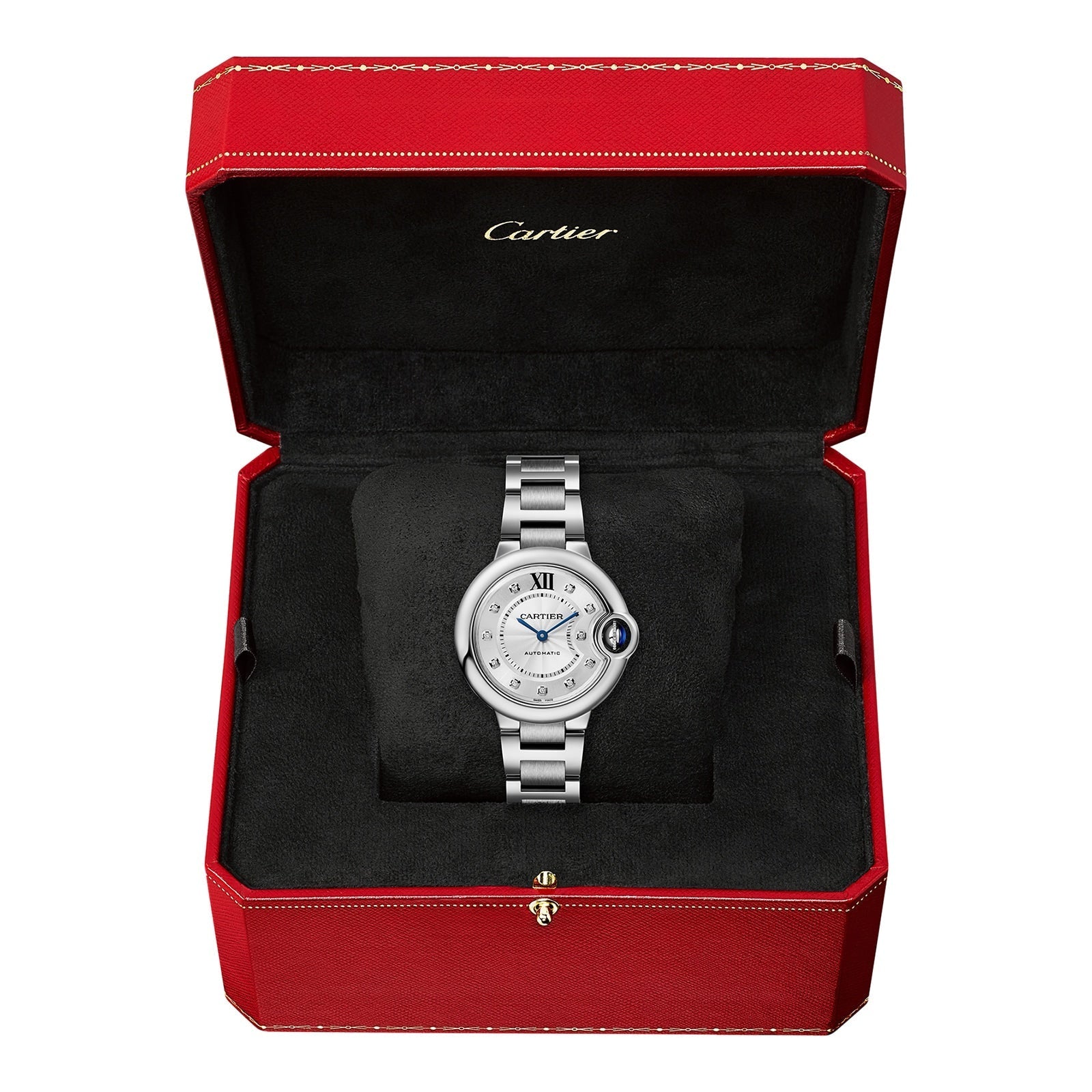 Ballon Bleu de Cartier 33 | 33mm, Steel, Diamond Silver Dial