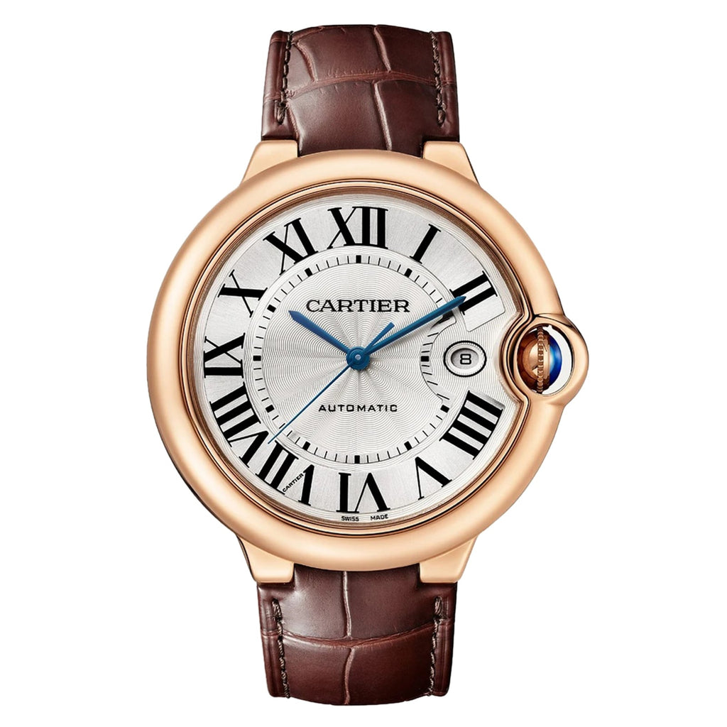 Ballon Bleu de Cartier 42 | 42mm, 18K Rose Gold, Alligator Leather, Silver Dial