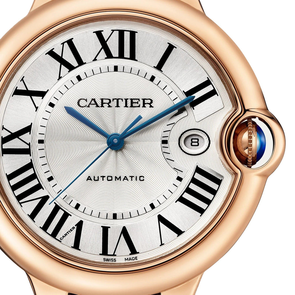 Ballon Bleu de Cartier 42 | 42mm, 18K Rose Gold, Alligator Leather, Silver Dial