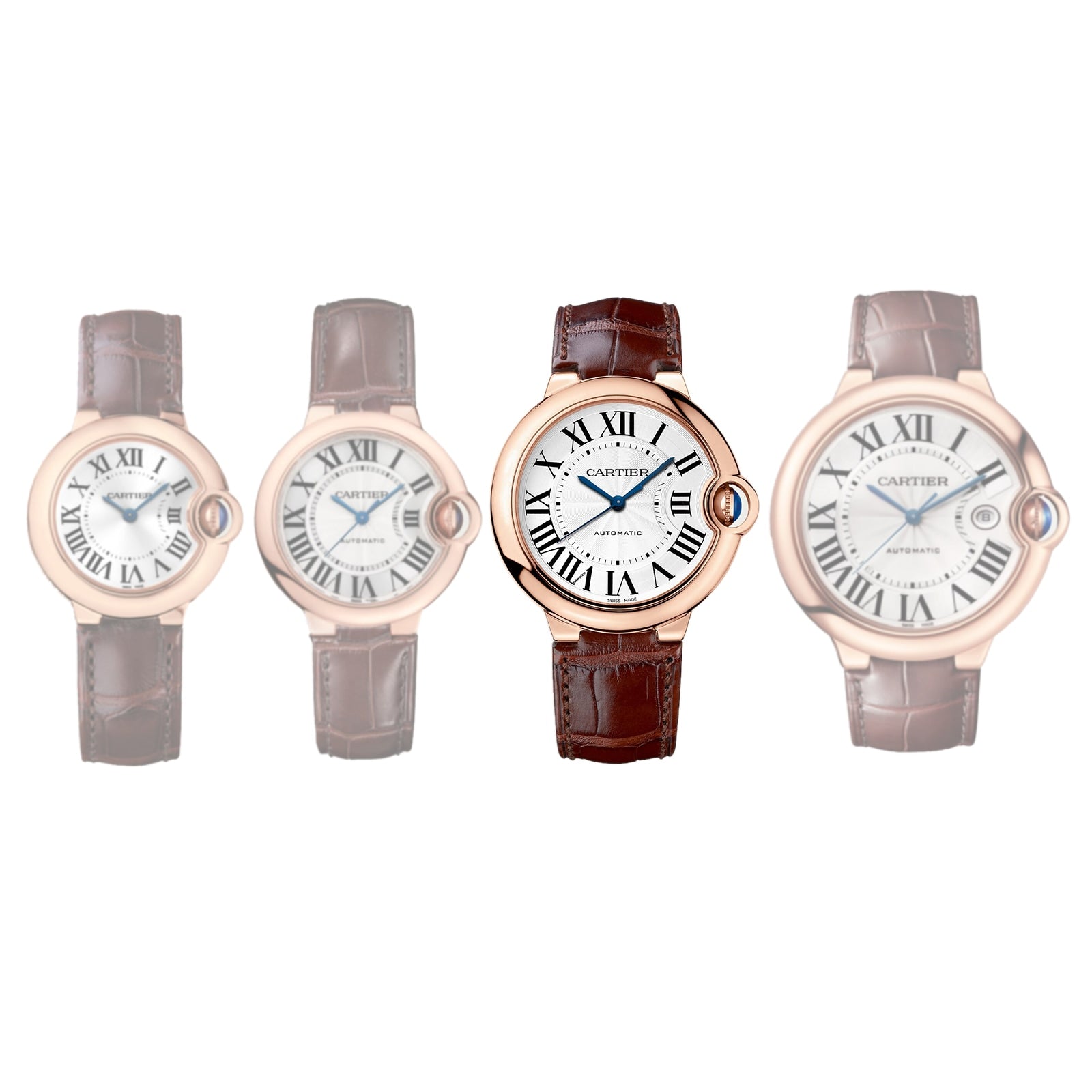 Ballon Bleu de Cartier 36 | 36mm, 18K Rose Gold, Alligator Leather, Silver Dial