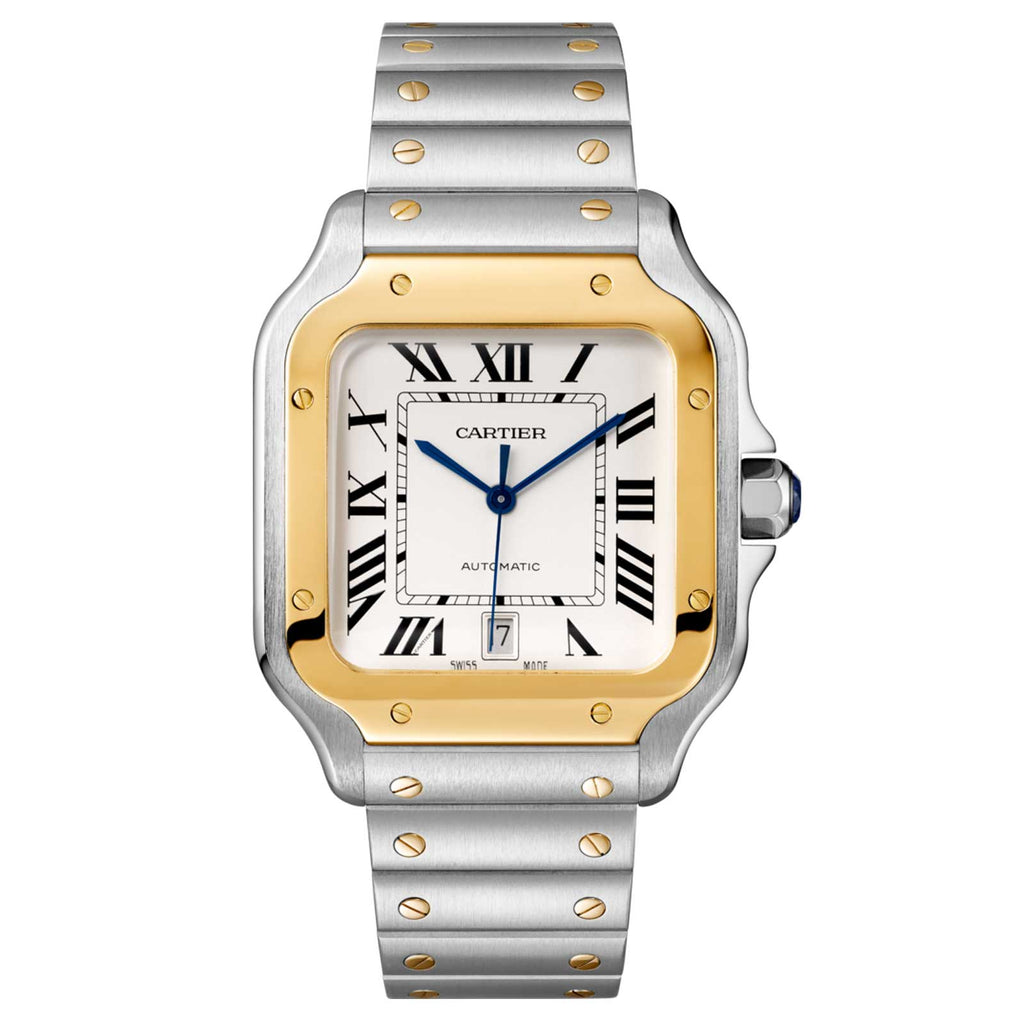 Santos de Cartier Large Model | 40mm, Two-Tone Steel & 18K Yellow Gold, Silver Dial