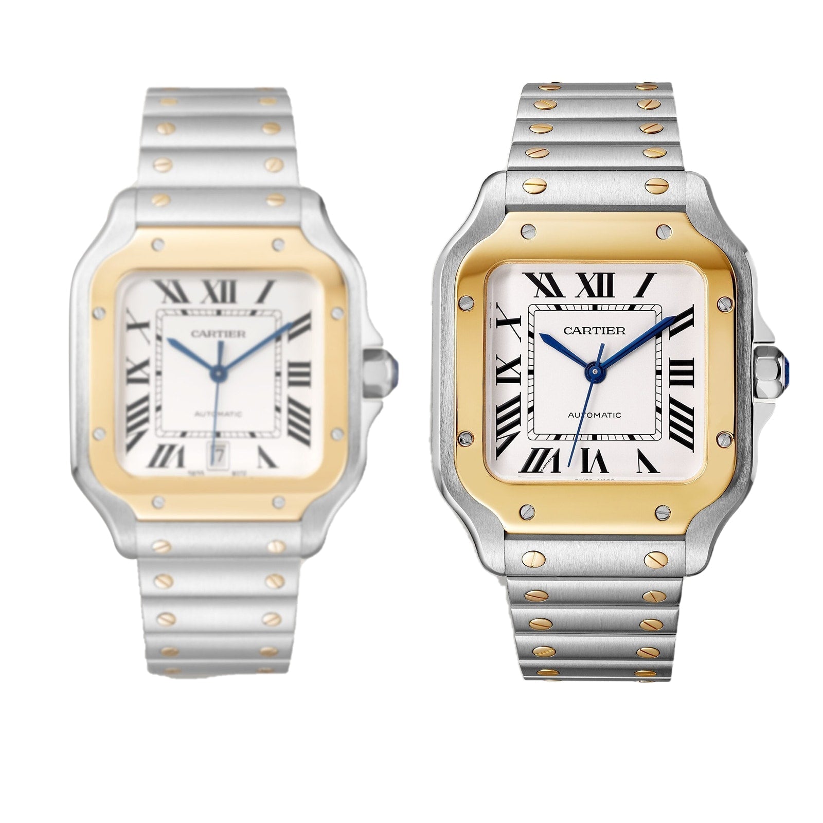 Santos de Cartier Large Model | 40mm, Two-Tone Steel & 18K Yellow Gold, Silver Dial