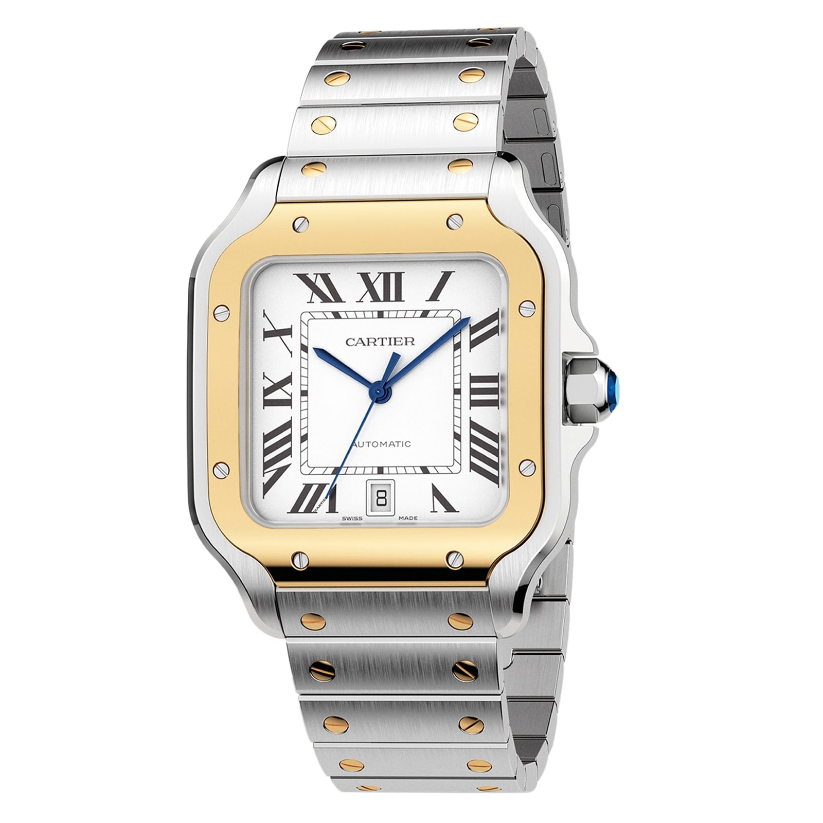 Santos de Cartier Large Model | 40mm, Two-Tone Steel & 18K Yellow Gold, Silver Dial