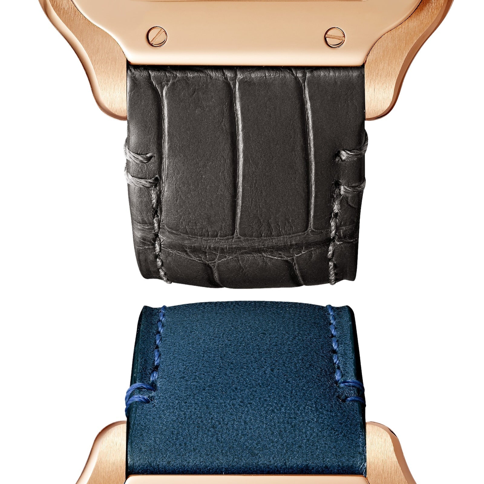Santos de Cartier Medium Model | 35mm, 18K Rose Gold, Alligator Leather, Silver Dial