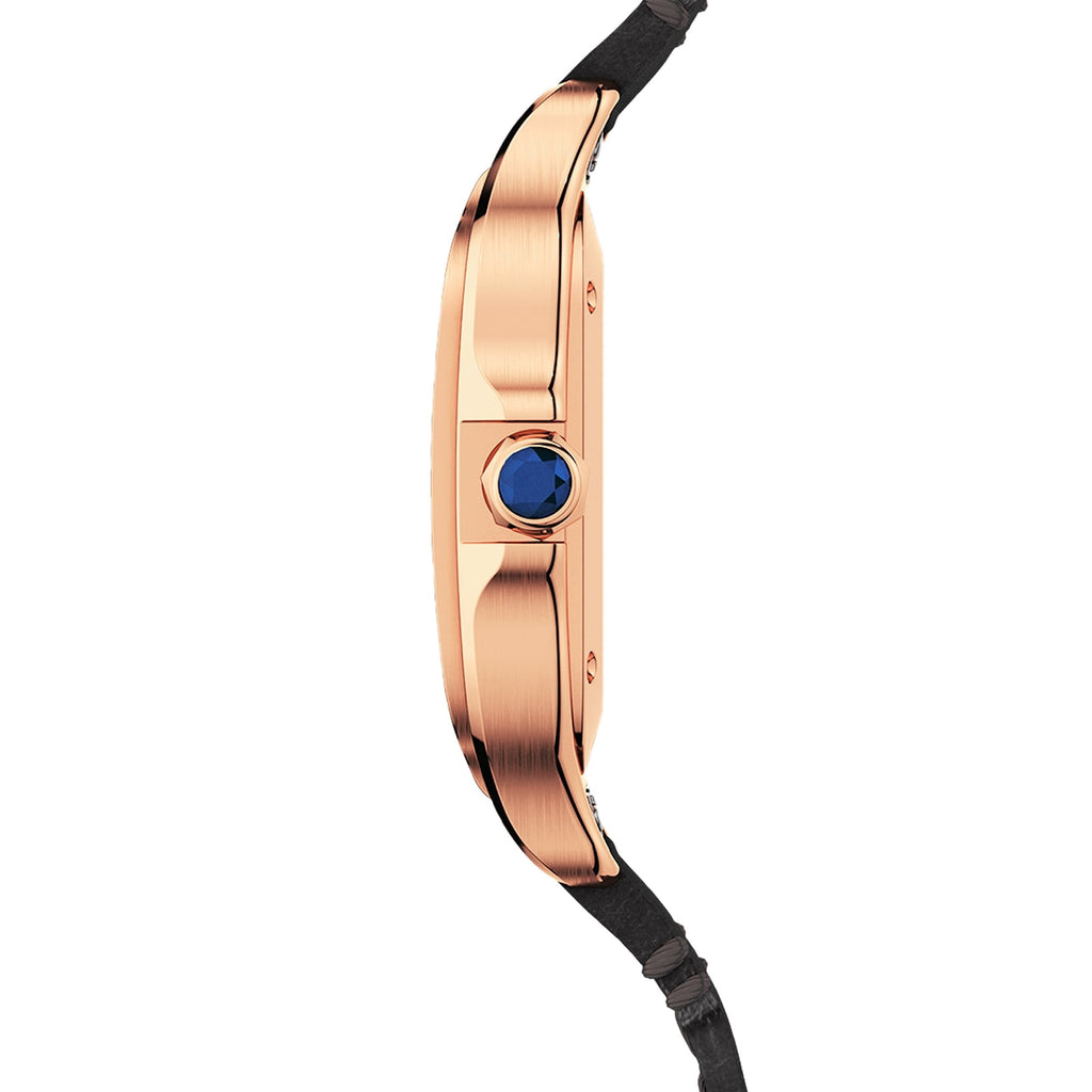 Santos de Cartier Medium Model | 35mm, 18K Rose Gold, Alligator Leather, Silver Dial
