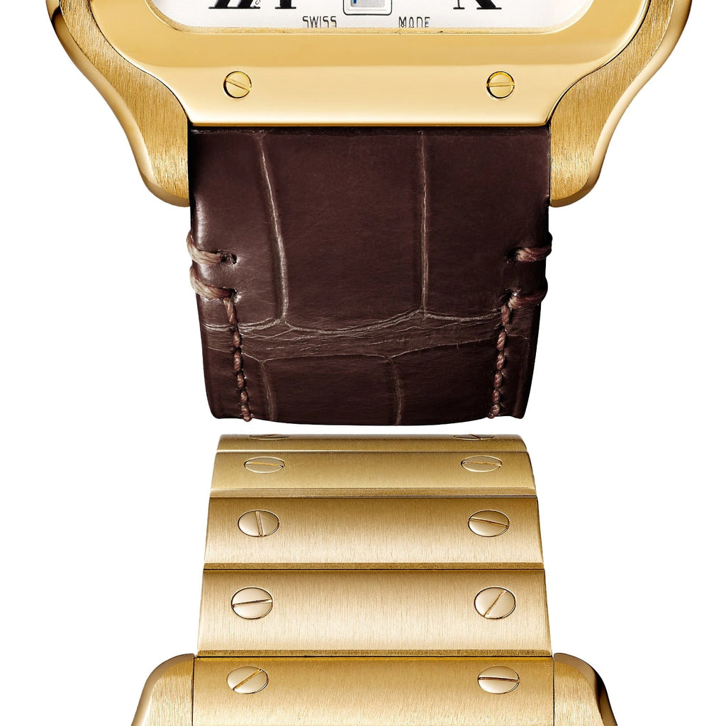 Santos de Cartier Large Model | 40mm, 18K Yellow Gold, White Dial