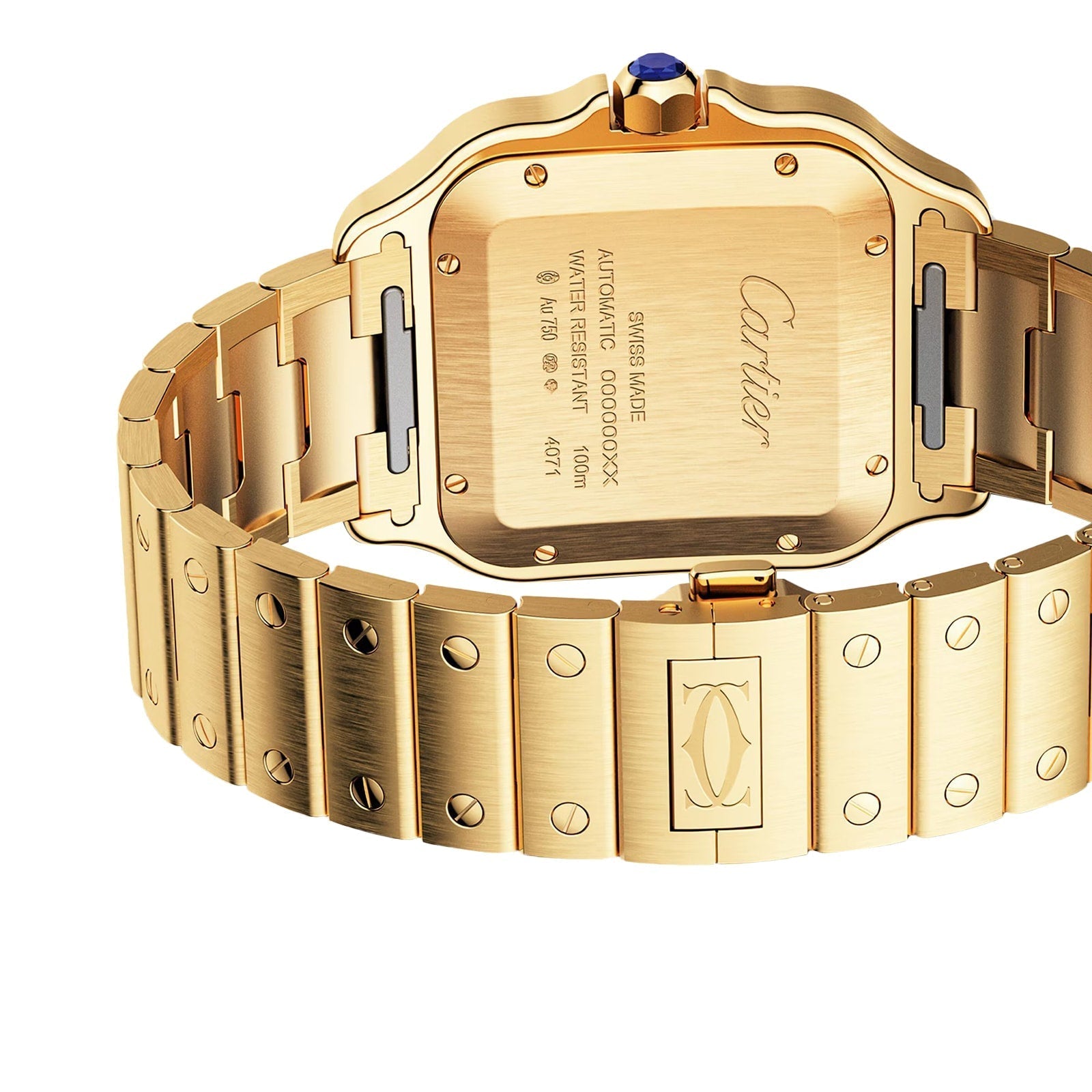 Santos de Cartier Large Model | 40mm, 18K Yellow Gold, White Dial