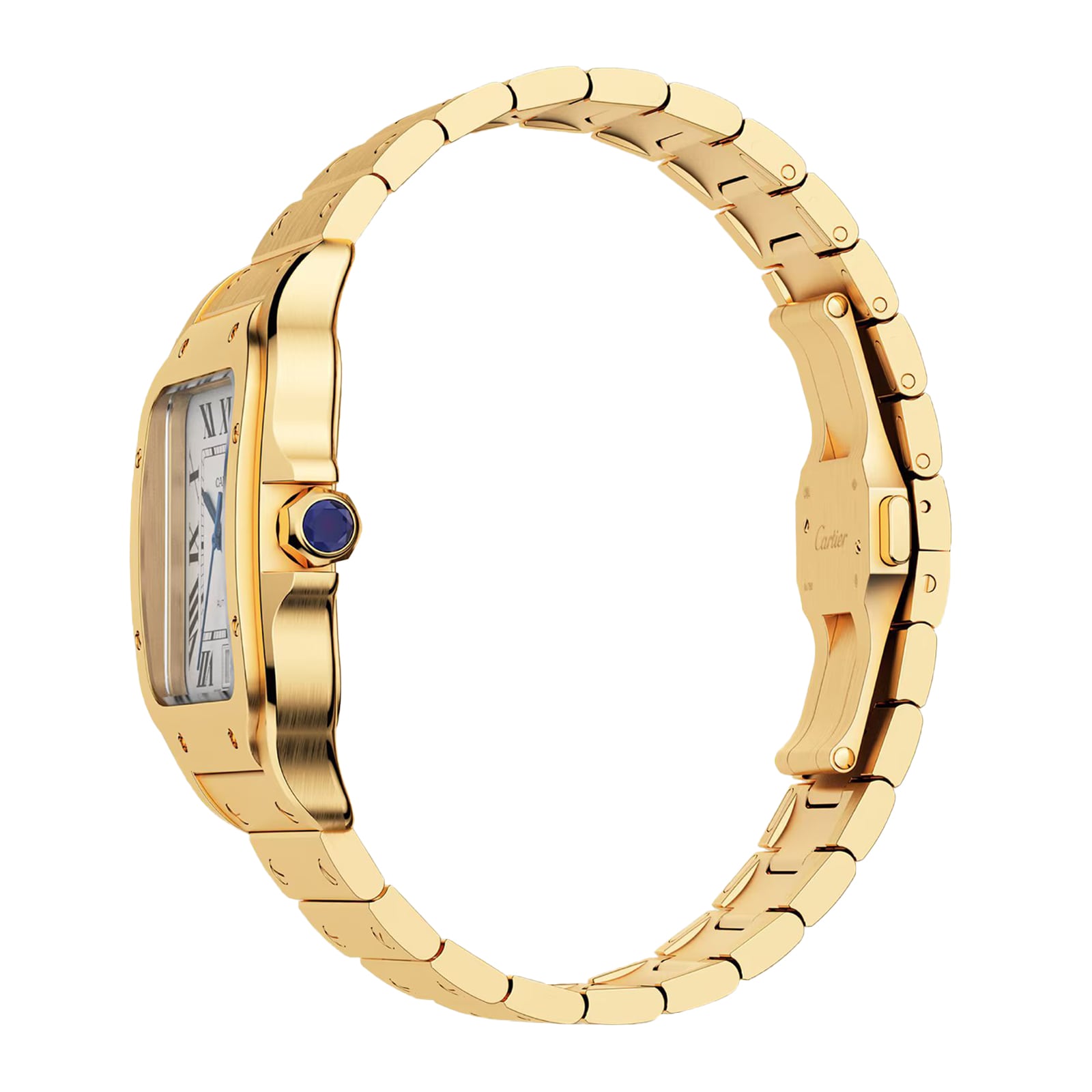 Santos de Cartier Large Model | 40mm, 18K Yellow Gold, White Dial