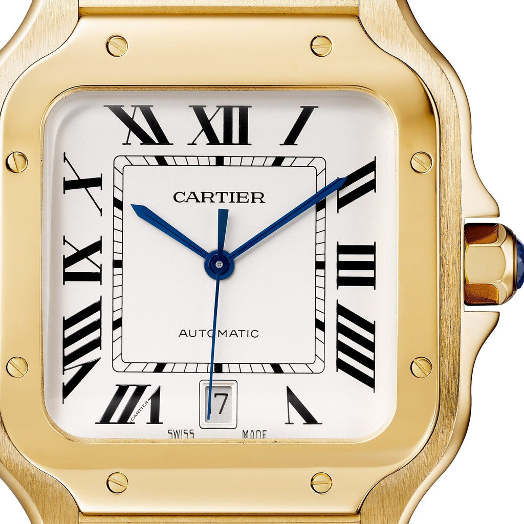Santos de Cartier Large Model | 40mm, 18K Yellow Gold, White Dial