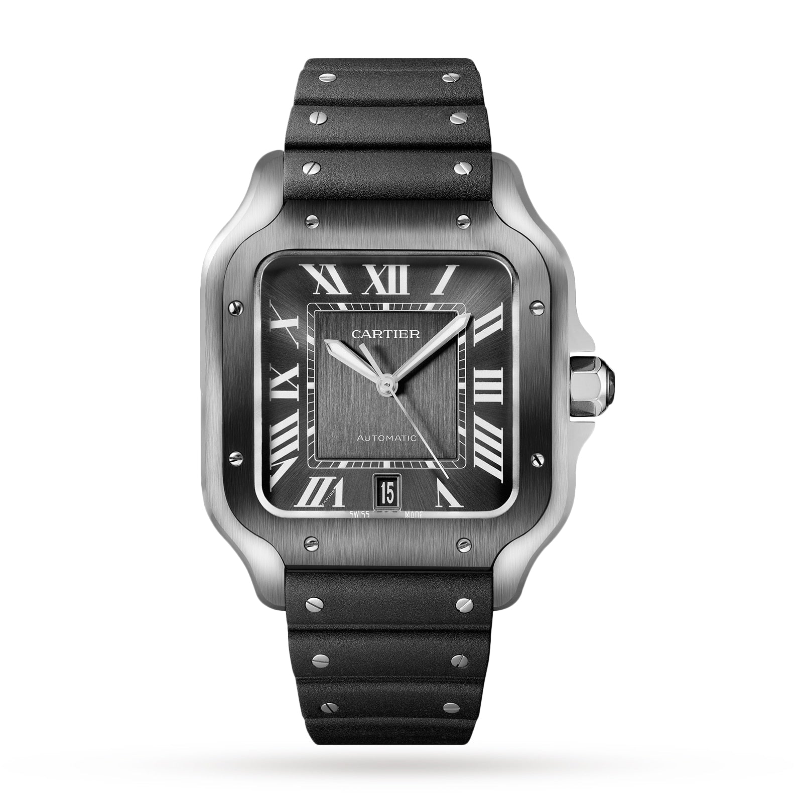 Santos de Cartier Large Model | 40mm, Two-Tone Steel & ADLC, Steel, Grey Dial
