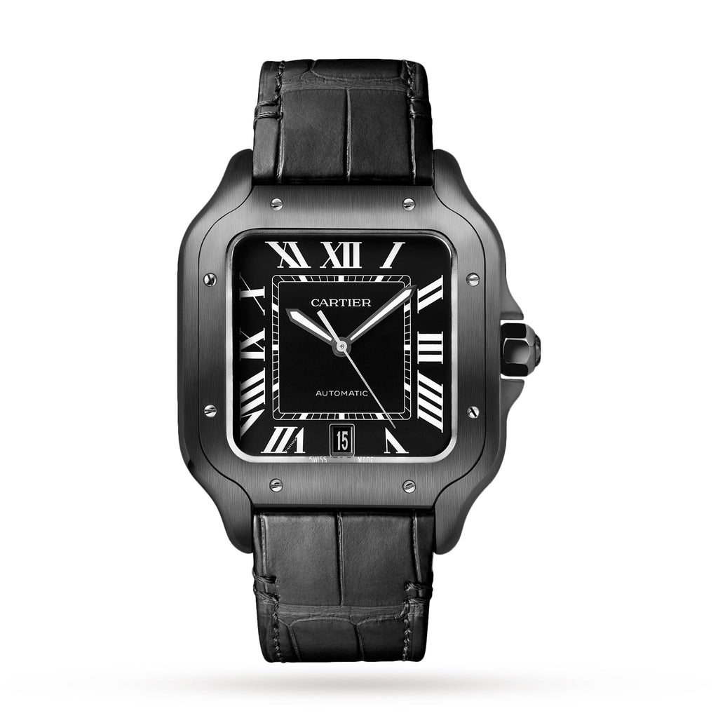 Santos de Cartier Large Model | 40mm, Two-Tone Steel & ADLC, Rubber, Black Dial