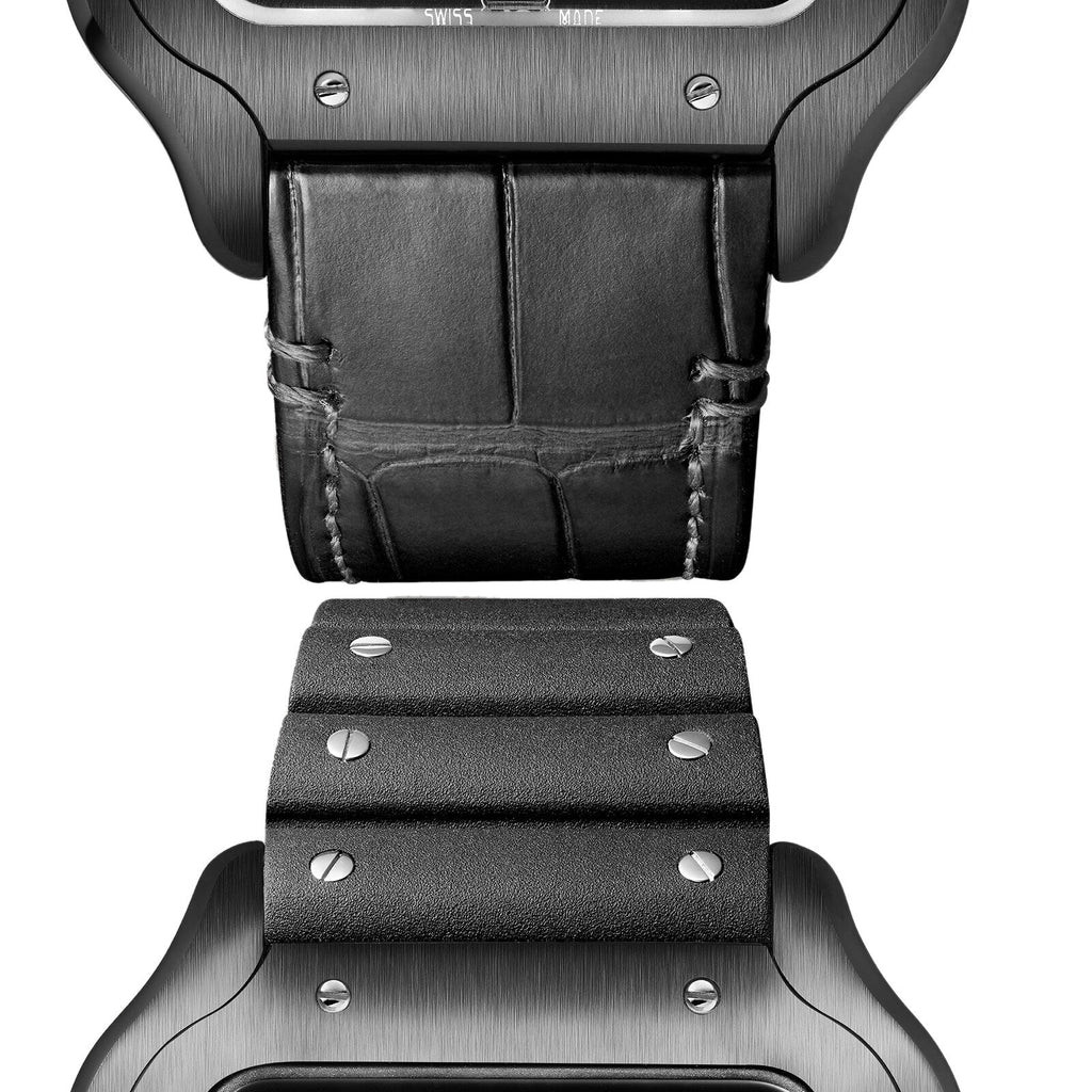 Santos de Cartier Large Model | 40mm, Two-Tone Steel & ADLC, Rubber, Black Dial