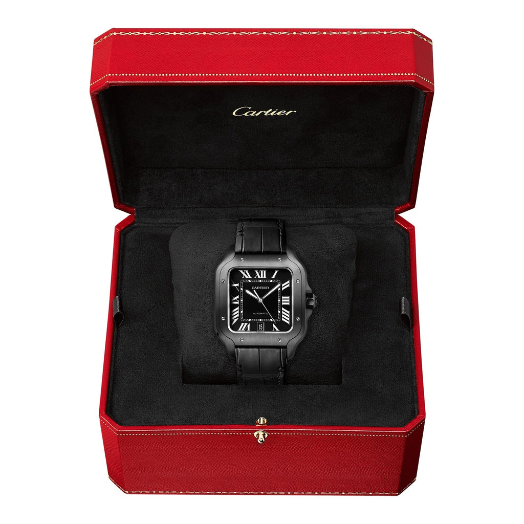 Santos de Cartier Large Model | 40mm, Two-Tone Steel & ADLC, Rubber, Black Dial