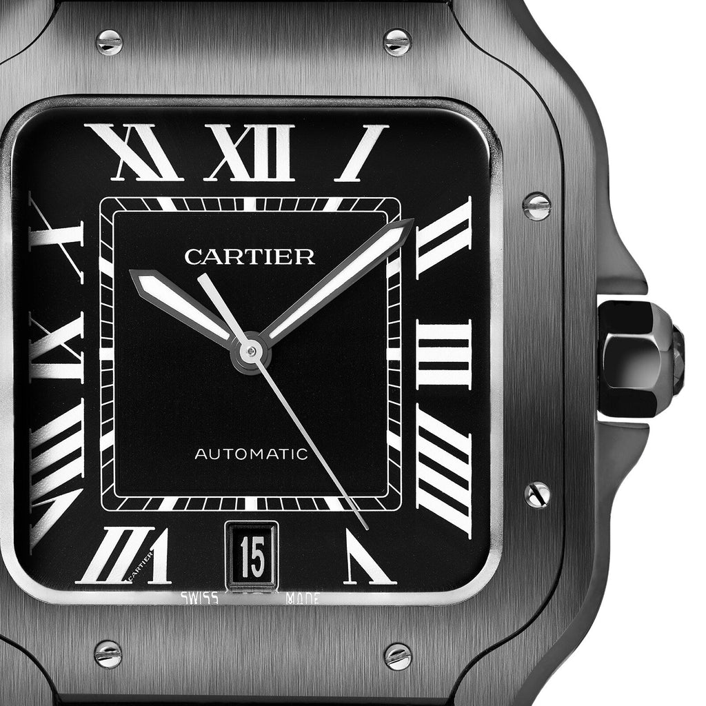 Santos de Cartier Large Model | 40mm, Two-Tone Steel & ADLC, Rubber, Black Dial