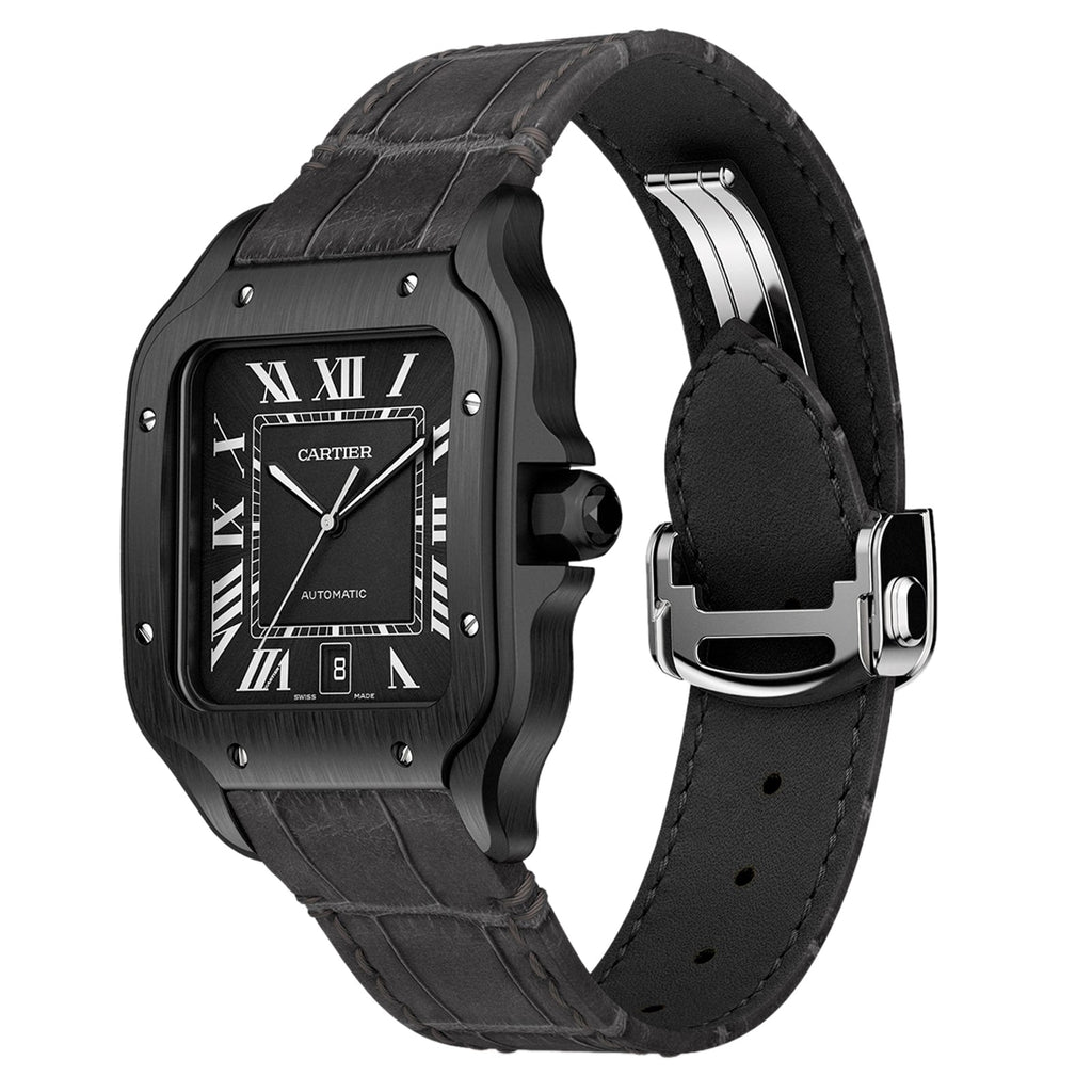 Santos de Cartier Large Model | 40mm, Two-Tone Steel & ADLC, Rubber, Black Dial
