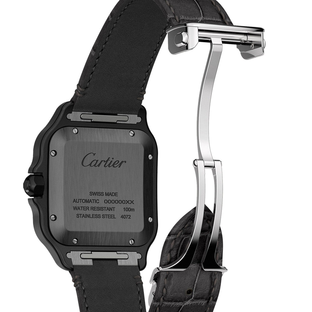 Santos de Cartier Large Model | 40mm, Two-Tone Steel & ADLC, Rubber, Black Dial