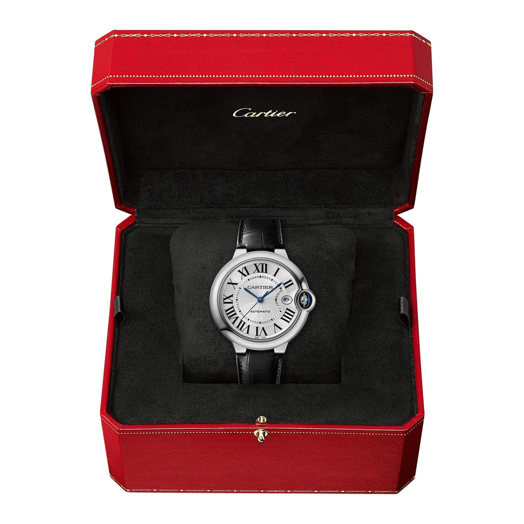 Ballon Bleu de Cartier 40 | 40mm, Steel, Alligator Leather, Silver Dial