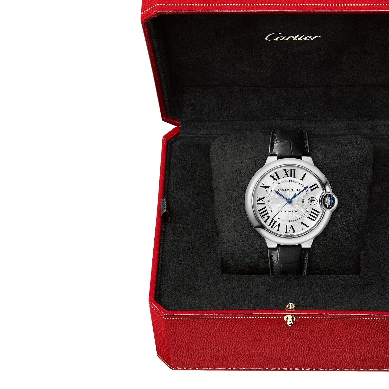 Ballon Bleu de Cartier 40 | 40mm, Steel, Alligator Leather, Silver Dial