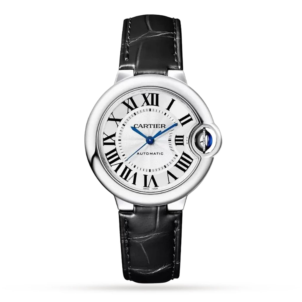 Ballon Bleu de Cartier 33 | 33mm, Steel, Alligator Leather, Silver Dial