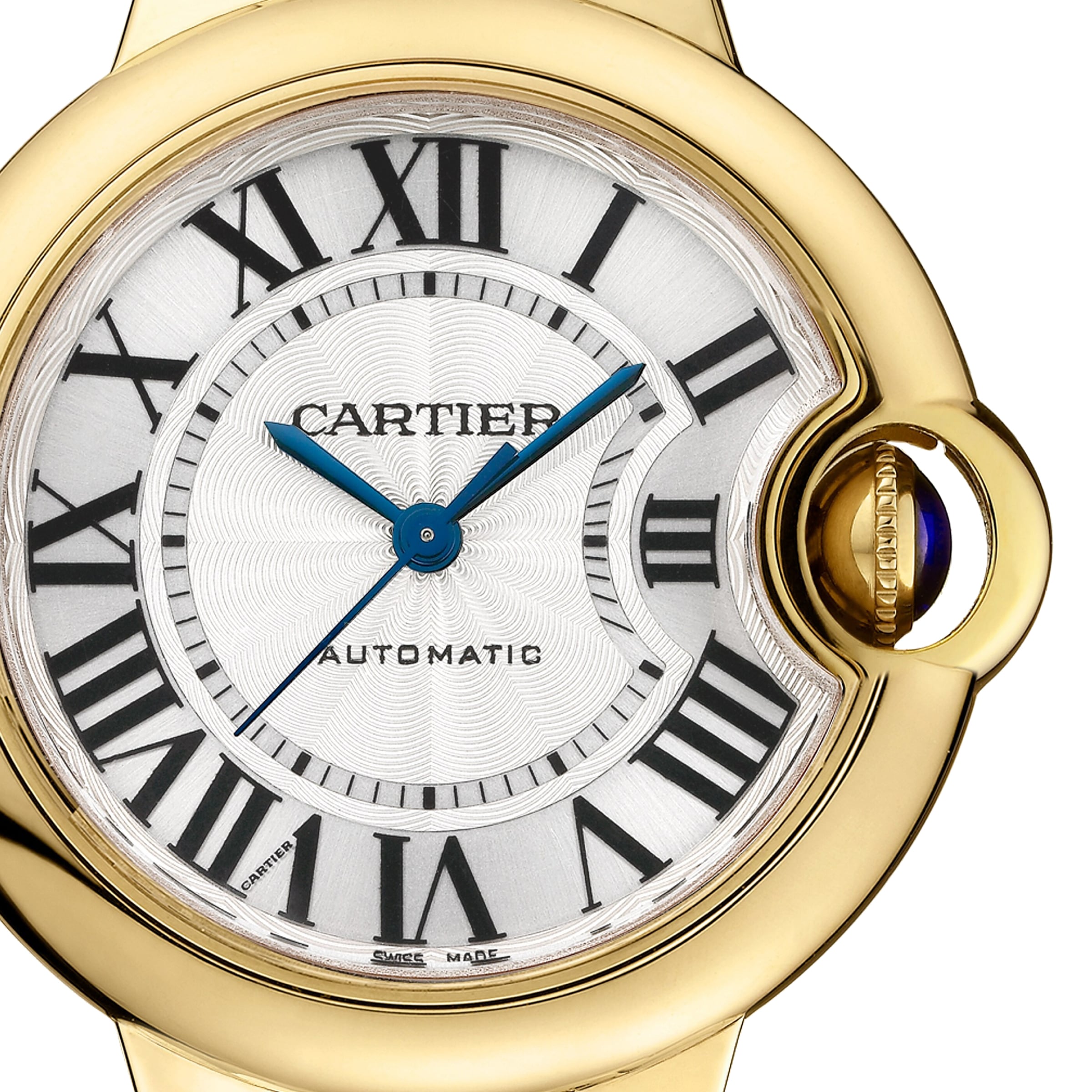 Ballon Bleu de Cartier 33 | 33mm, 18K Yellow Gold, Silver Dial, Gold Bezel