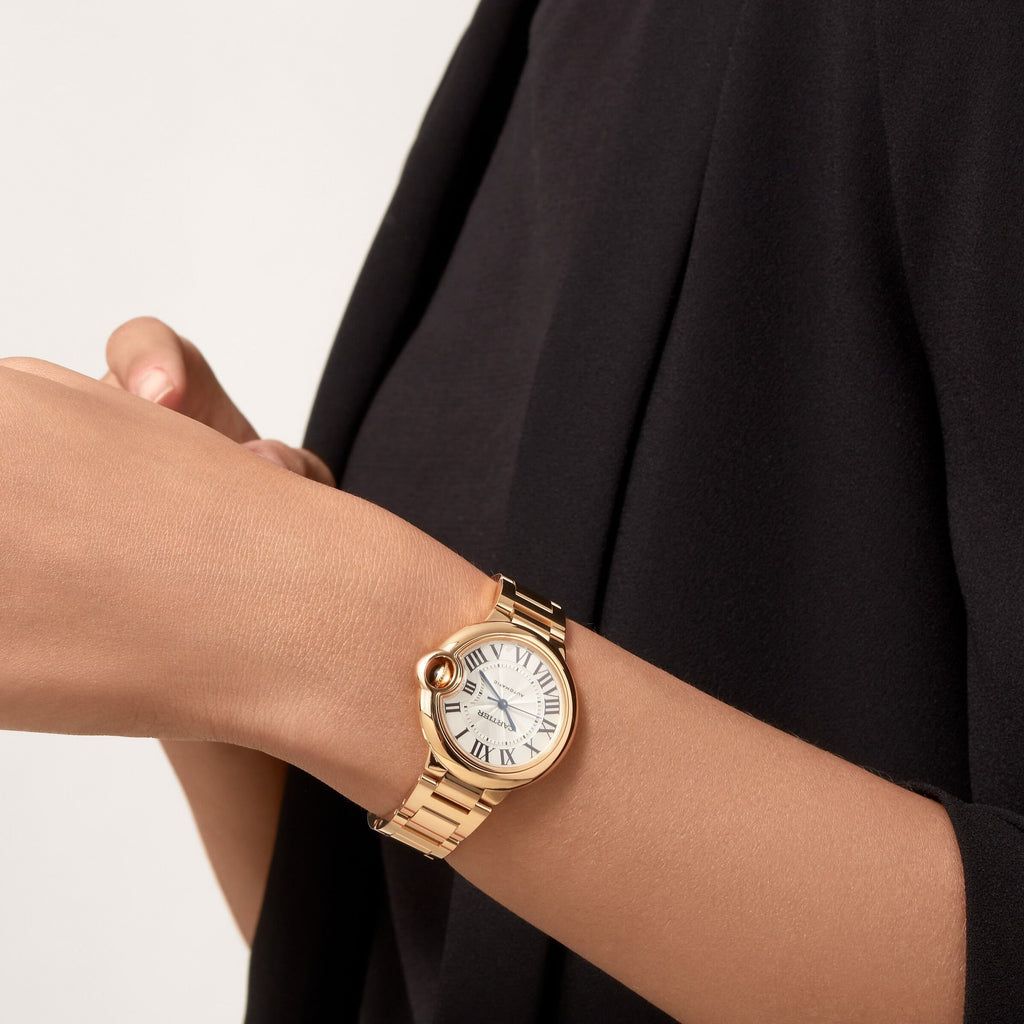 Ballon Bleu de Cartier 33 | 33mm, 18K Yellow Gold, Silver Dial, Gold Bezel