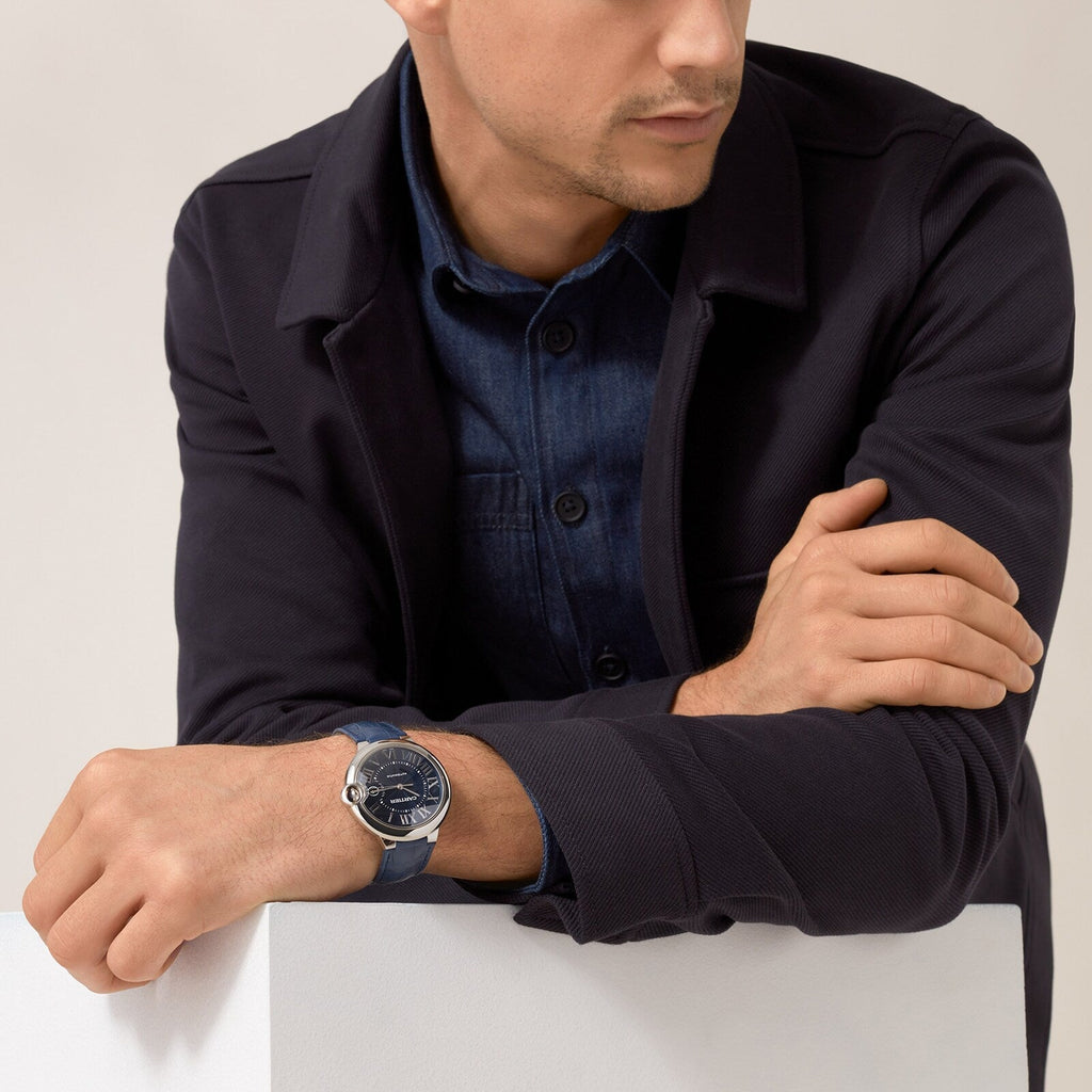 Ballon Bleu de Cartier | 42mm, Steel, Alligator Leather, Blue Dial