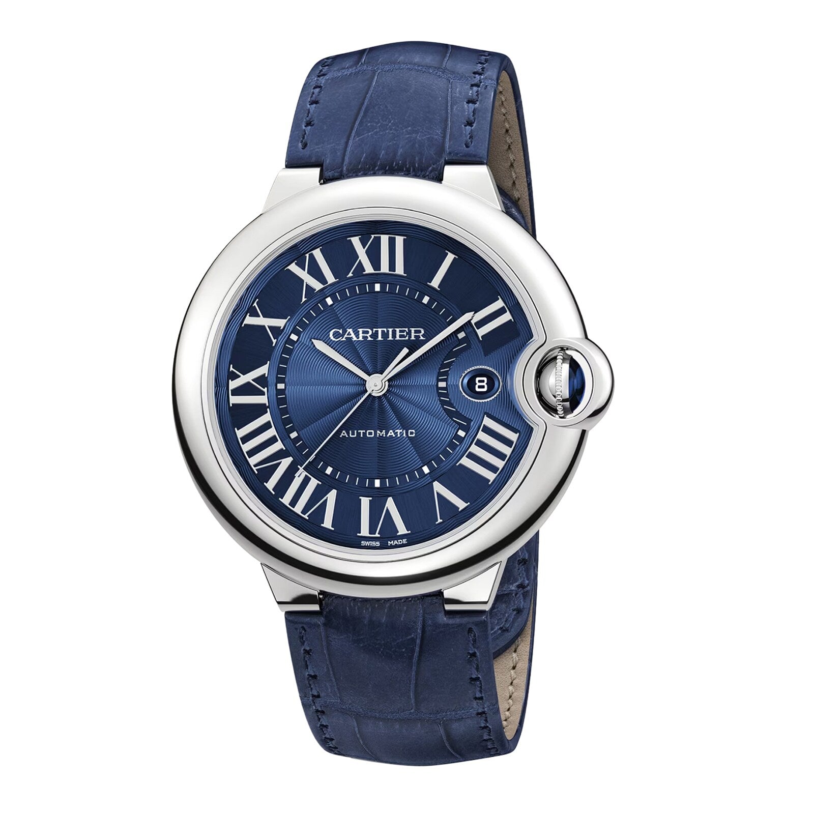Ballon Bleu de Cartier | 42mm, Steel, Alligator Leather, Blue Dial